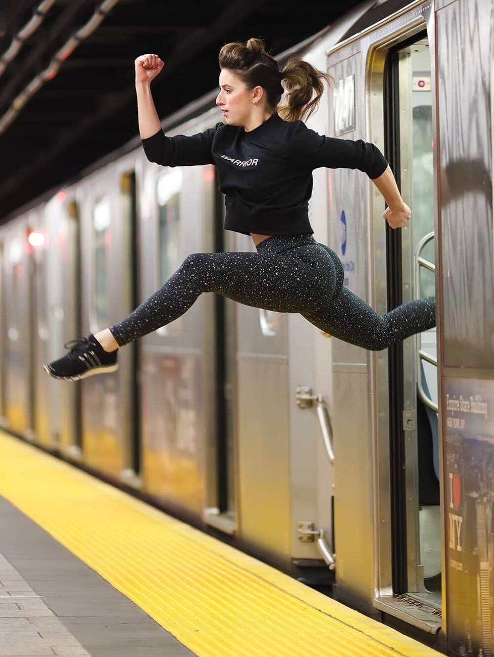 High-Vis Reflective Galaxy Black Line by Noli High Rise Leggings | Small